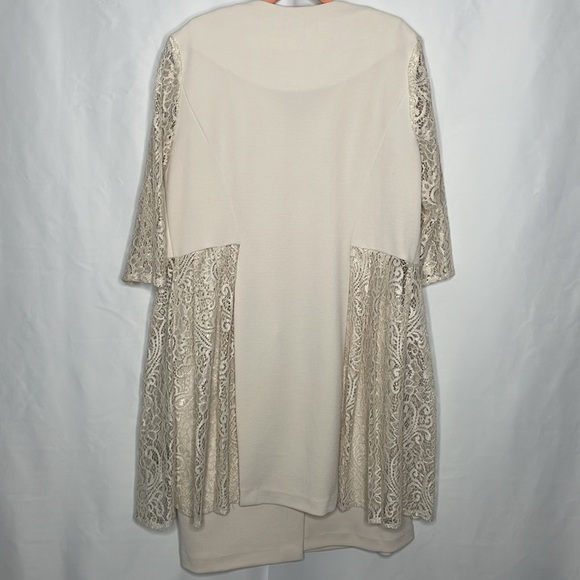 Maya Brooke Pearl Lace Cream Dress Set | Size 16 - Picture 12 of 16